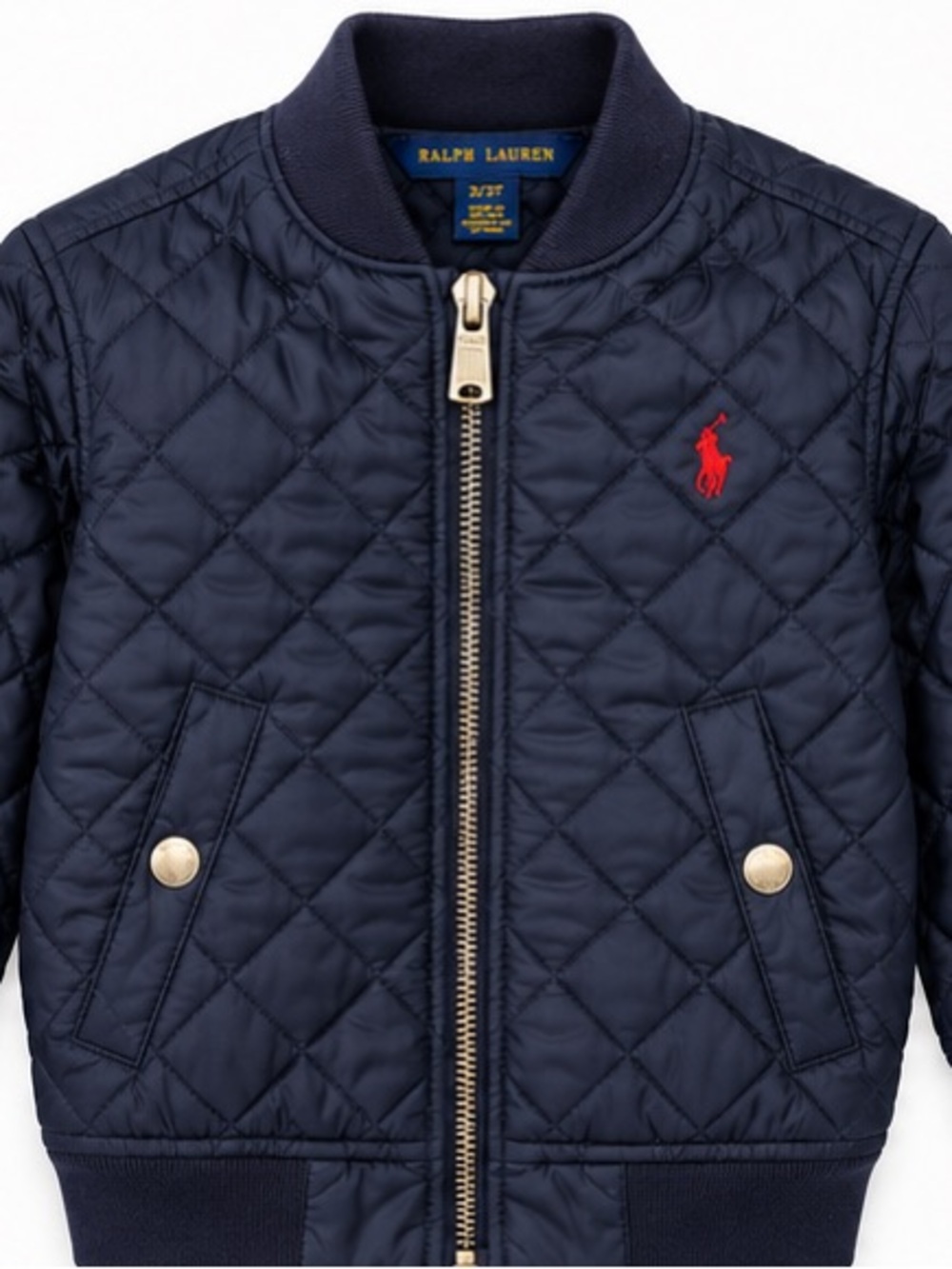 Ralph Lauren Navy Quilted Jacket 3/3T